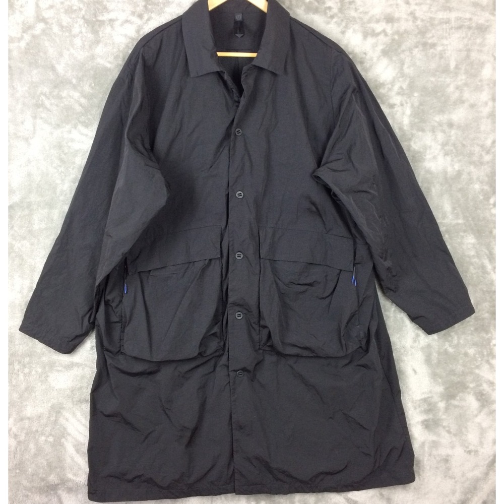 Lululemon LAB Oversized Long Coat Mens XL Jacket Trench Black‎ Rain